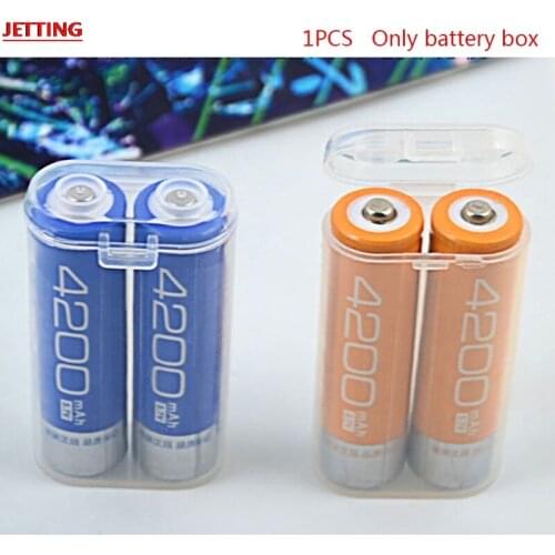 1PC 18650 Battery Portable Waterproof Clear Holder Storage Box Transparent Plastic Safety Case for 2 Sections 18650 Wholesale