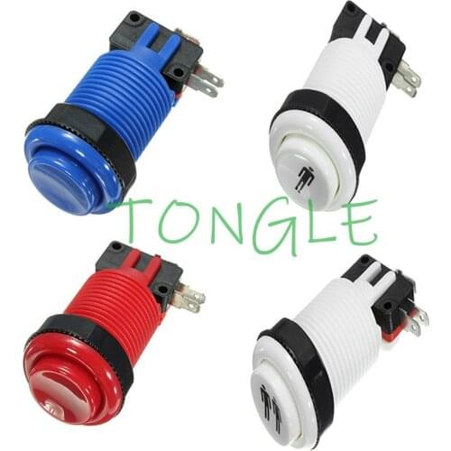 1pcs American Style Push Arcade Buttons with Microswitches 28mm Mounting Hole Long Arcade Button for Games Parts