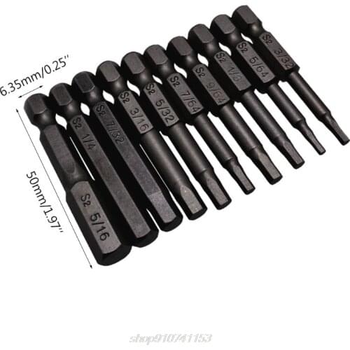 10PCS Black Magnetic Hexagon Screwdriver Bits S2 Steel 1/4 Inch Hex Shank Screw Drivers Set 50MM J12 21 Dropshipping