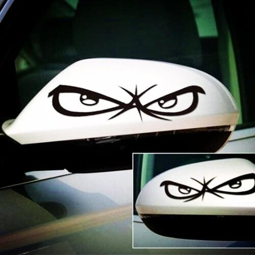 New 3D 2pcs Car Auto Eyes Face Rearview Mirror Stickers Body Styling Wall Decal For BMW VW AUDI FORD TOYOTA HONDA KIA JEEP VOLVO