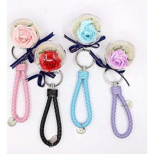 2pcsCreative Soap Flower Rose Keychain Pendant Christmas Gift Birthday Company Activity Gift
