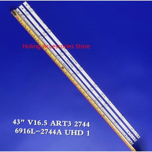 30PCS/set 8LED 840mm LED Backlight strip For 43" V16.5 ART3 2744 LG 43UH620V 43UH610T 43UH630V 43UH603V 6916L-2744A UHD 1