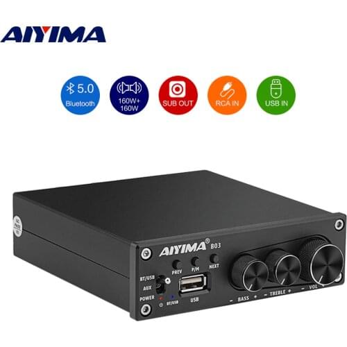 AIYIMA 320W Amplificador Bluetooth 5.0 Power Amplifier TDA7498E HiFi Stereo Subwoofer Amplifier Home Theater Speaker Audio Amp