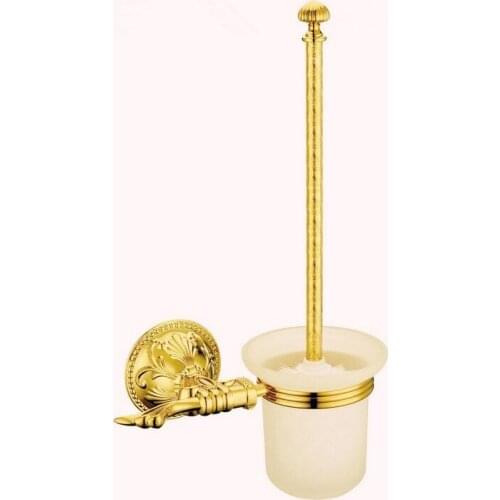 Bathroom Accessories Brass&Zinc Gold Titanium Toilet Brush Holder,Golden Bathroom Products GB002b