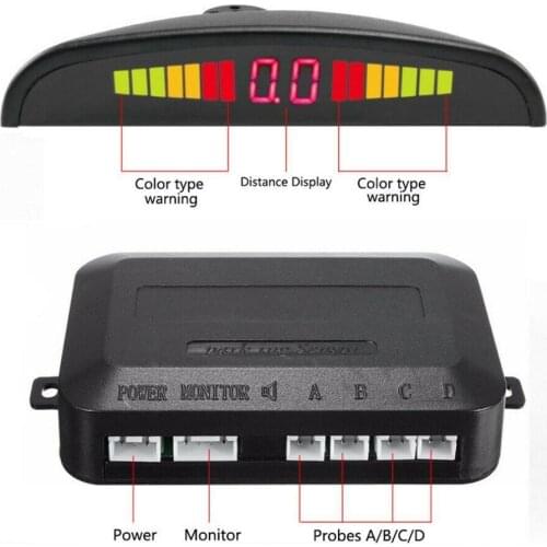Car Parking Sensor with 4 Sensors Reverse Backup Detector System Display Monitor L8R6