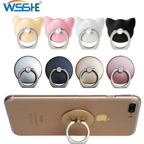Finger Ring Mobile Phone Holder Stand Universal Smart Phone Grip For Phone/Tablet Car Mount Stand Cat/Round Shape Ring holder