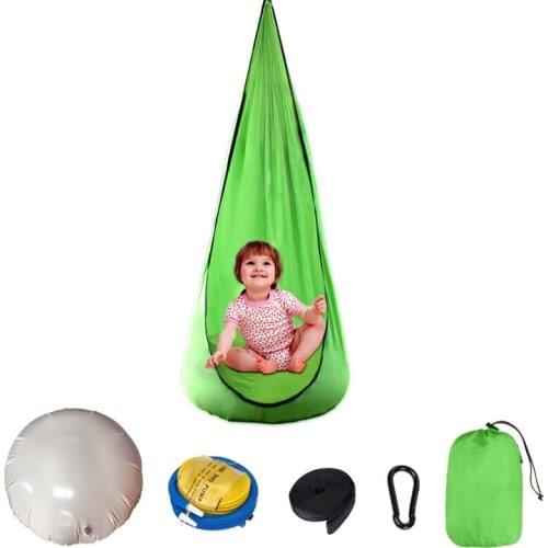 Inflatable Children Swing Chair Kids Hammock Pod Outdoor Hanging Seat Indoor courtyard Hammock Parachute Fabric Hanging Seat