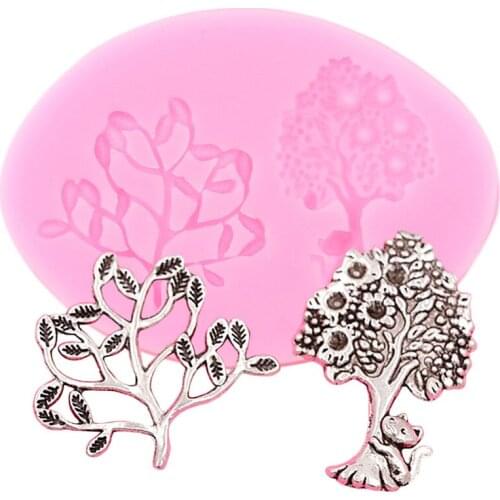 Life Tree Silicone Molds Cupcake Topper Candy Polymer Clay Moulds DIY Chocolate Fondant Mould Sugarcraft Cake Decorating Tools