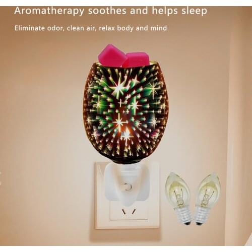 Electric Wax Melt Burner Plug In Fragrance Candle Wax Warmer, Glass Oil Burner for Scented Candles, Night Light 3D Decorative