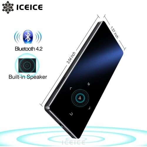 ICEICE New Version MP3 Player with Bluetooth Touch Keys Built-in Speaker 8GB 16GB HiFi Portable Walkman with Radio FM Recording