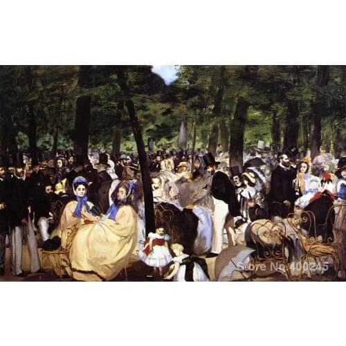 Music in the Tuileries Garden Edouard Manet painting for sale Hand painted High quality
