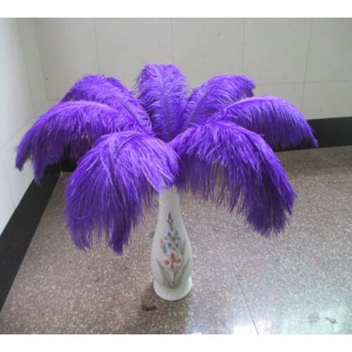 Hot! 100 Pcs / lot feather long 12-14 inches / 30-35 cm purple Color Ostrich Feathers party wedding DIY decorative