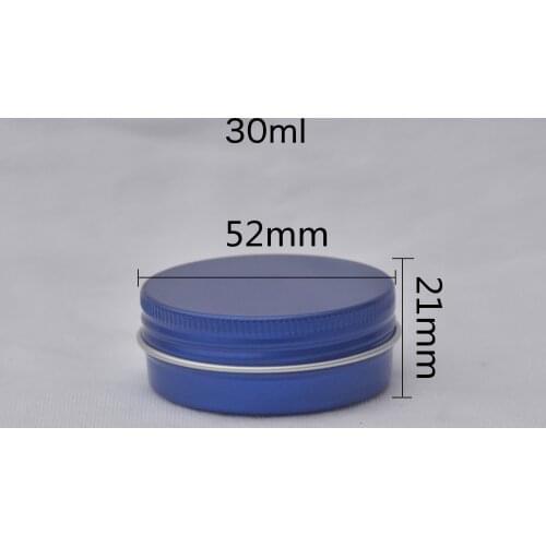 30ml Blue Small Round Empty Balm Aluminum Pot Mini Travel Metal Cosmetic Cream Jar Sample Skin Care Lotion Bottle Containers