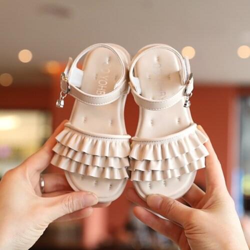 Korean Fashion Girls Soft-soled Breathable Beach Shoes Princess Shoes 2021 Summer New Open-toed Childrens Sandals for Party Hot