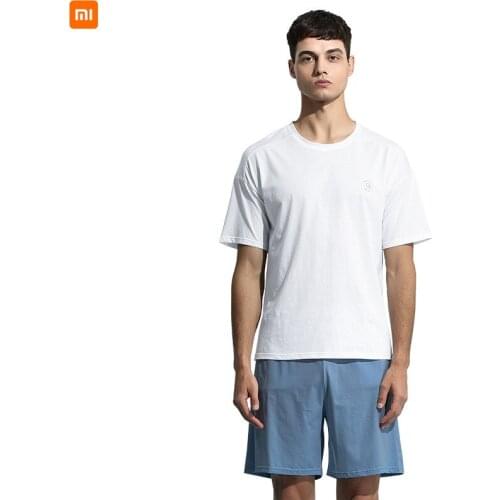 Xiaomi youpin 50 long-staple mercerized cotton mens home clothes pure cotton comfortable loose short-sleeved shorts pajamas set