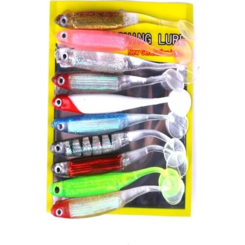 ANZHENJI 10pcs Soft Fishing Lure 5.2g Soft Lure Japan Worm Swimbait T Tail Fly Silicon Rubber Fish Pesca Artificial