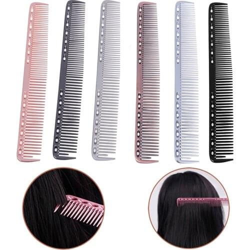 Hairdressing & Barbers Salon Combs Anti-static Professional Barbers Hairbrush Men Women Aluminum Metal Cutting Comb Hair