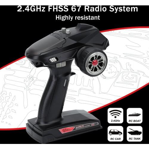 1PCS 2.4G 6CH Transmitter with with Gyro Receiver Remote Control Digital Radio for 1/8 1/10 RC Boat Car Tanks