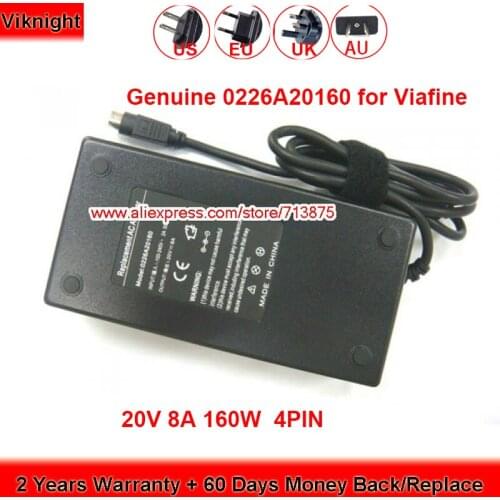 Genuine 0226A20160 20V 8A AC Adapter for Viafine 160W 4PIN Charger Power Supply