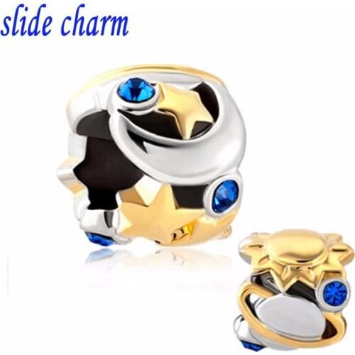 Slide charm Free shipping Europe and the new listing of the universe planet religious amulet charm beads fit Pandora bracelet