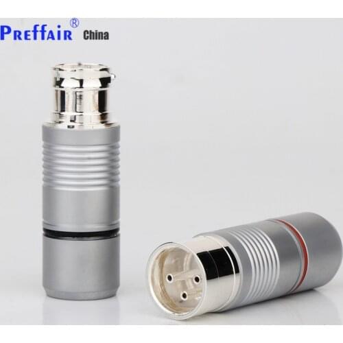 Preffair 4pcs Hi-End Silver plated Tellurium Copper Male female XLR Connector audio XLR balance plug connector for hifi plug