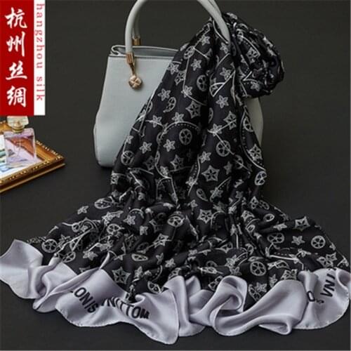 180x90cm Bird Flower Printed Silk Chiffon Fabric Nature Silk Fabric Material Sew Women Dress Scarf HG28