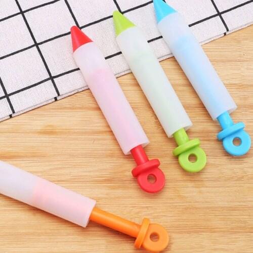 Silicone Food Writing Pen Dessert Tool Cream Cake Decorating Icing Piping Cream Syringe Tips Muffin Cake Pastry Pen New