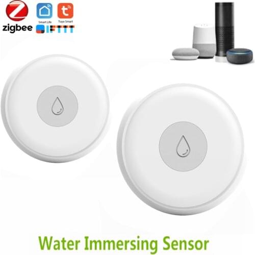 Tuya Water Immersion Sensor Flood Water Leak Detector For Home Remote Alarm Security Soaking Sensor With Alexa Google Smart Home