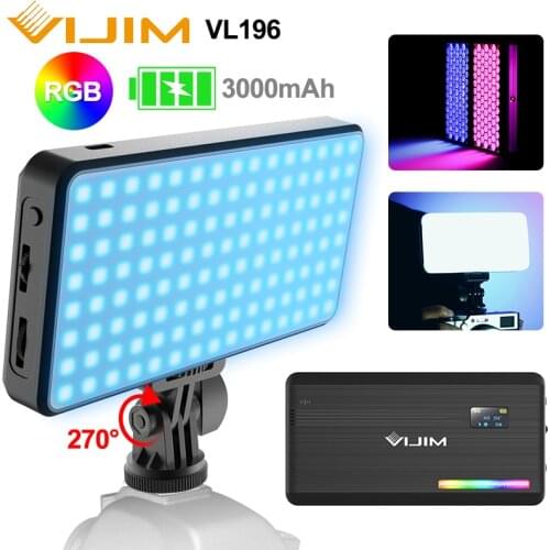 VIJIM VL196 RGB LED Video Light 2500K 9000K Dimmable Fill Light Smartphone DSLR Camera Vlog Light Lamp Photography Lighting