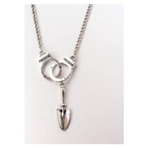 Vintage Fashion Handcuffs Shovel Bullets Gun Necklace Pendant Statement Choker Chain Necklace For Womens Jewelry Accessories