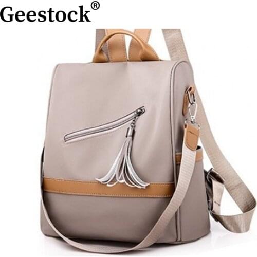 Geestock Oxford Waterproof and Anti-Theft Women Backpacks Large Capacity Fashion Ladies Backpack Simple Business School Bag