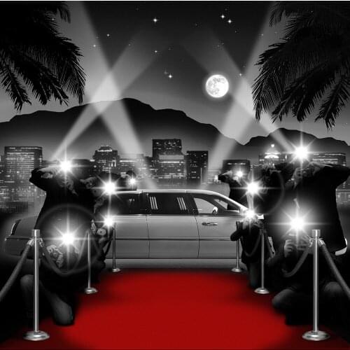 Hollywood celebrity Vip Red Carpet car night backdrop High quality Computer print party backgrounds