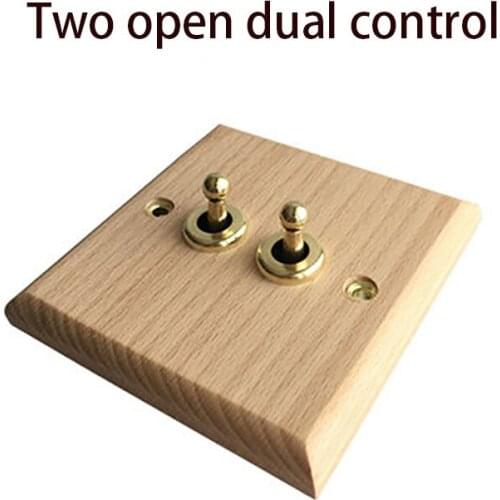 High quality 86 type Nordic minimalist style, solid wood panel, brass lever switch