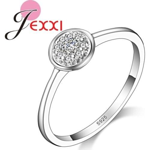 925 Sterling Silver Jewelry White Crystal Wedding Engagement Rings For Women Girls Best Bridal Ring Jewelry Gift Wholesale Price
