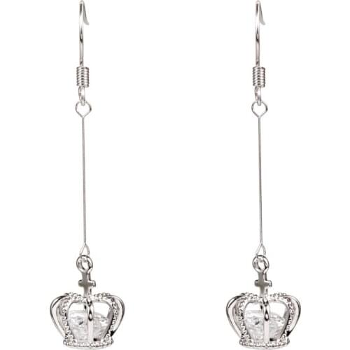 LADYCHIC Dainty Crystal Gold & Silver Color Cross Hook Earrings Unique Design Lantern Drop Earring for Women Jewelry Gift LE1408