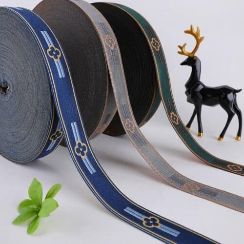 QGVLish 25M/lot 3cm Wide Flower Jacqurd Lace Ribbon Belt Curtain Lace Trim Webbing DIY Sewing Sofa Garment Curtain Accessories