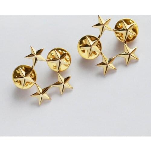 WW2 A PAIR OF US ARMY OFFICER 5 STAR GENERAL RANK BADGES PIN GOLD Military Store 5605101