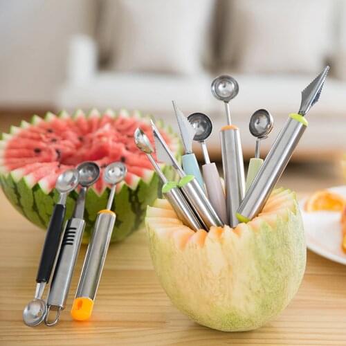 1pc multifunctional fruit tool ball digger stainless steel corrugated carving knife kitchen accessories kitchen gadgets