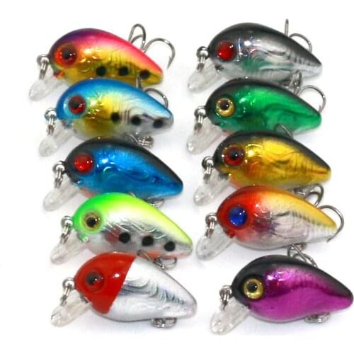 10 Pieces Mini Crankbait Hard Fishing Lure 3cm 1.5g Crazy Wobble Pesca Swimbait Fish Japan Wobbler