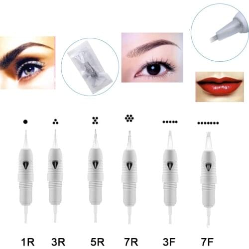10 pcs Disposable Microblading Screw Gray Tattoo Needles Cartridge Charme Princesse Permanent Makeup Eyebrow Lips Tattoo Machine