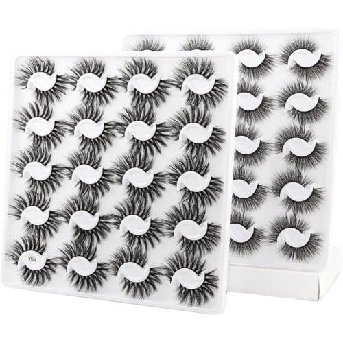 MEISHENJIE 20 Pairs False Eyelashes Natural Long Wispy Fluffy Dramatic Messy Sexy Soft 3D Mink Lashes Cute Makeup Cosplay