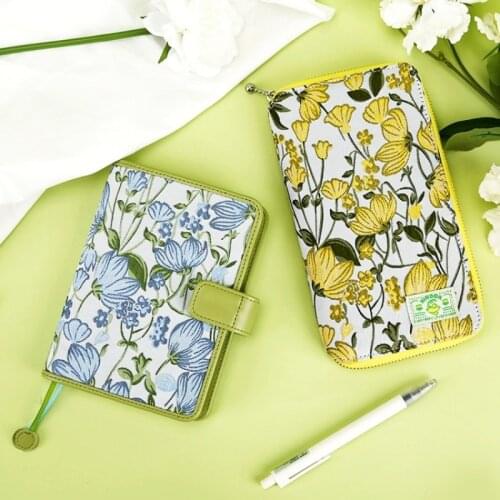2022 Sunny Flowers Stitching Fashion A6/Weeks Zipper Bag Soft Journal Cover DIY Planner Agenda Diary Supplies