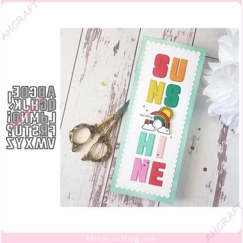26pc Uppercase English Letters Metal Cutting Dies for DIY Scrapbooking Photo Album Decorative Embossing PaperCard Crafts Die2021