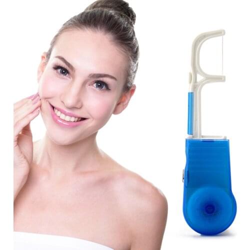 30 Meters Dental Flosser And Built-in Spool Wax Replacement Wire Portable Dental Floss Toothpicks Floss Pick Holder Brush Wire