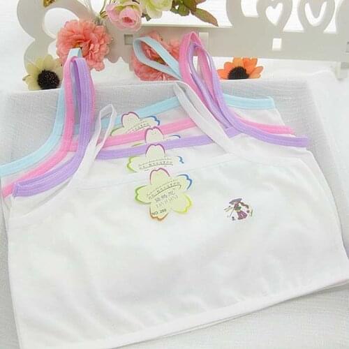 5pcs/Lot Girls Underwear Print Camisoles Bra For Girls Cotton Bra Top For Teens 5-10 Years Adolescente Lingerie