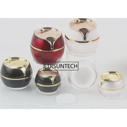 50pcs 5g 10g 20g Acrylic Cream Jar,Black,White Red Sample Tins, Empty Cosmetic Packing Container F2705