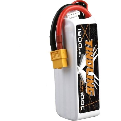 1PC TINDLING 4S Lipo Battery14.8V 1800mAh 100C DeansXT60​ For Drone Profesional RC Car Shock FPV Helicopter Airplane