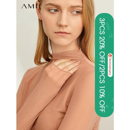 Женские трикотажные футболки Amii China At AliExpress