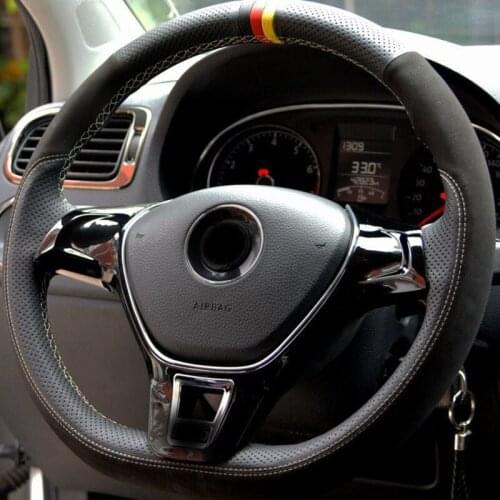 1pc for polo 2011-2018 Hand sewing Steering wheel cover