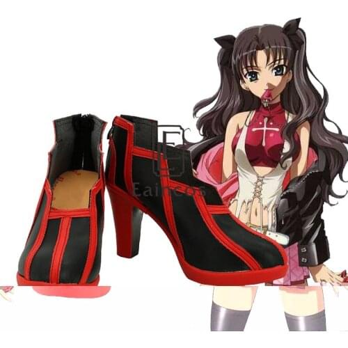 Fate/stay night Black Rin Tohsaka Cosplay Halloween Party Shoes Custom Made